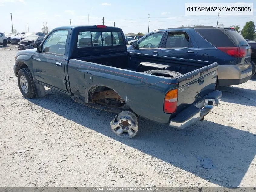 1998 Toyota Tacoma VIN: 04TAPM62N4WZ05008 Lot: 40334321