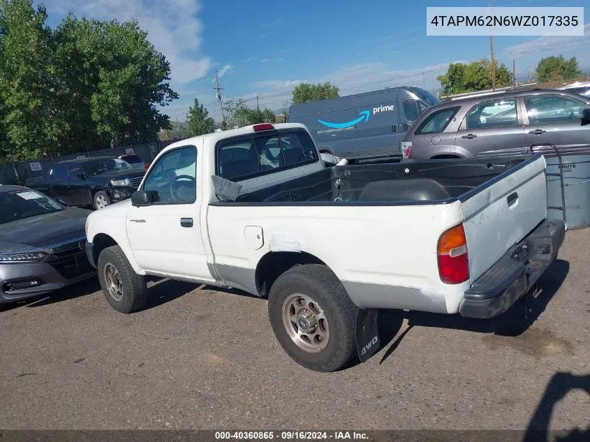 1998 Toyota Tacoma VIN: 4TAPM62N6WZ017335 Lot: 40360865