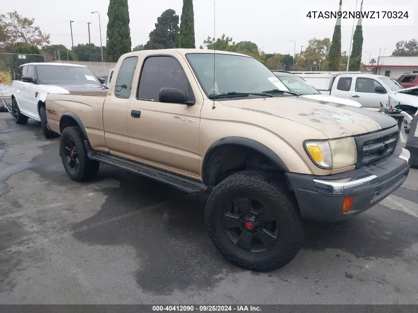 1998 Toyota Tacoma Prerunner V6 VIN: 4TASN92N8WZ170324 Lot: 40412090