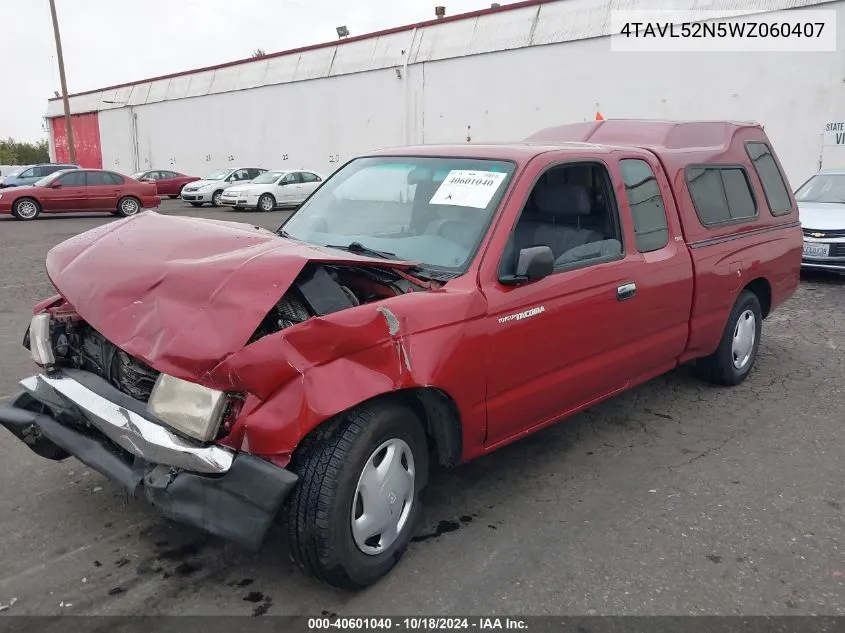 1998 Toyota Tacoma VIN: 4TAVL52N5WZ060407 Lot: 40601040