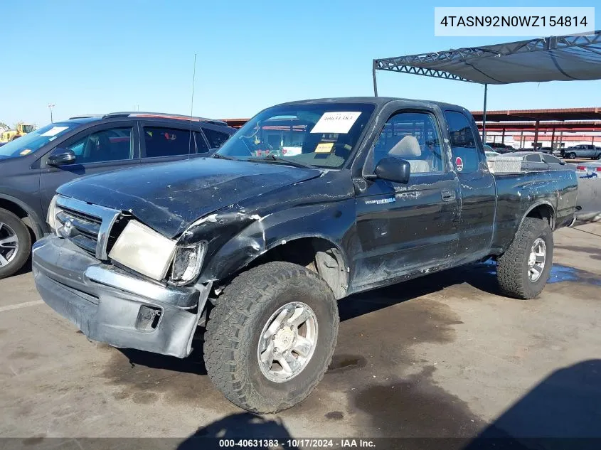 1998 Toyota Tacoma Prerunner V6 VIN: 4TASN92N0WZ154814 Lot: 40631383