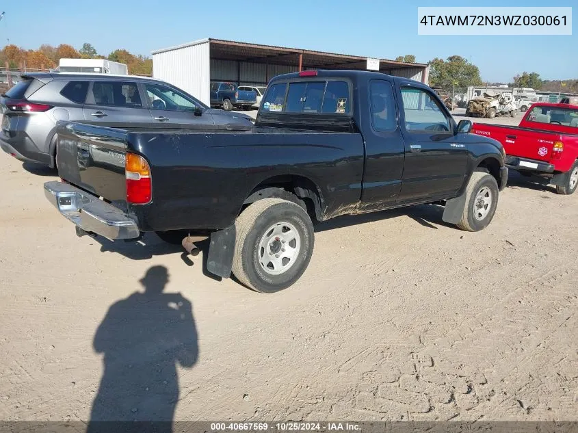 1998 Toyota Tacoma VIN: 4TAWM72N3WZ030061 Lot: 40667569