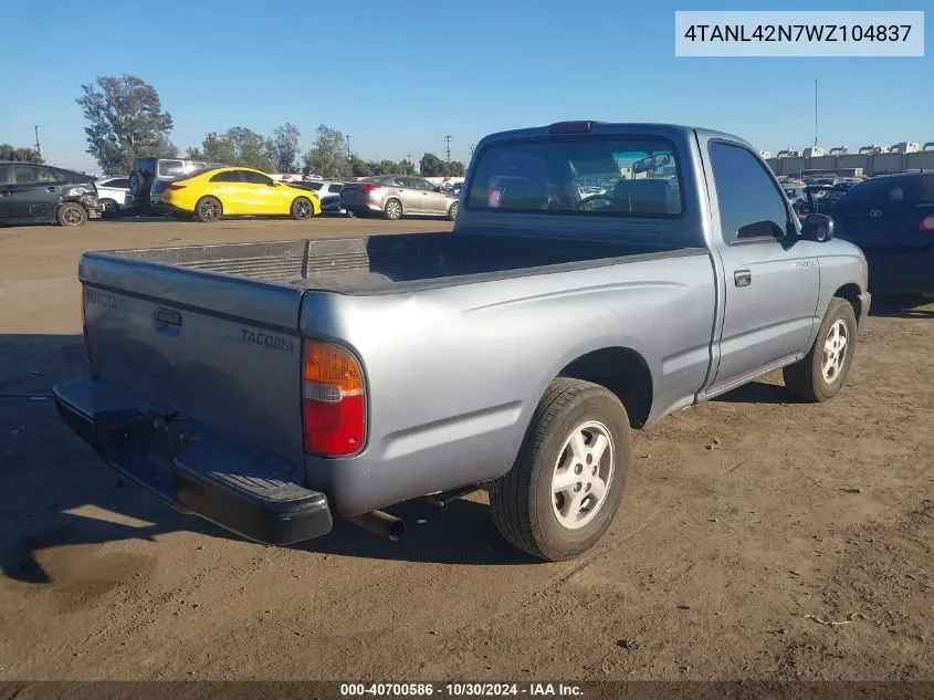 1998 Toyota Tacoma VIN: 4TANL42N7WZ104837 Lot: 40700586