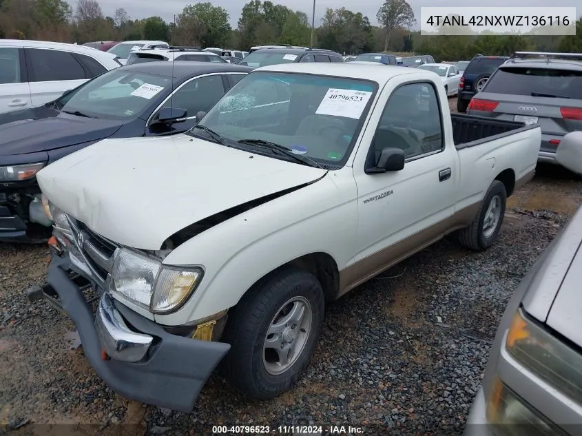 1998 Toyota Tacoma VIN: 4TANL42NXWZ136116 Lot: 40796523