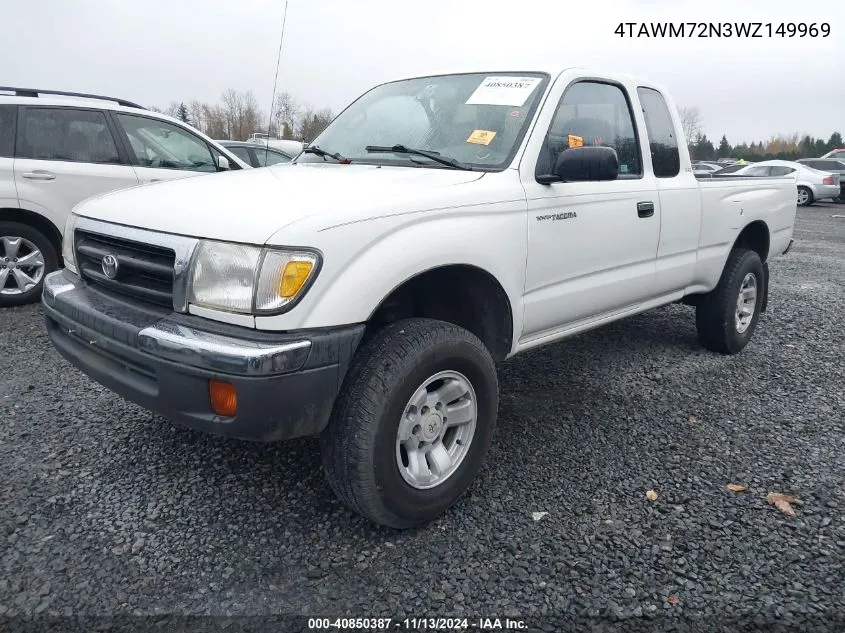 1998 Toyota Tacoma VIN: 4TAWM72N3WZ149969 Lot: 40850387