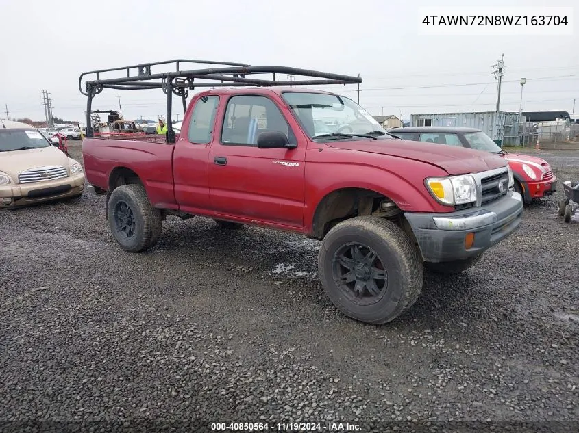 1998 Toyota Tacoma Base V6 VIN: 4TAWN72N8WZ163704 Lot: 40850564