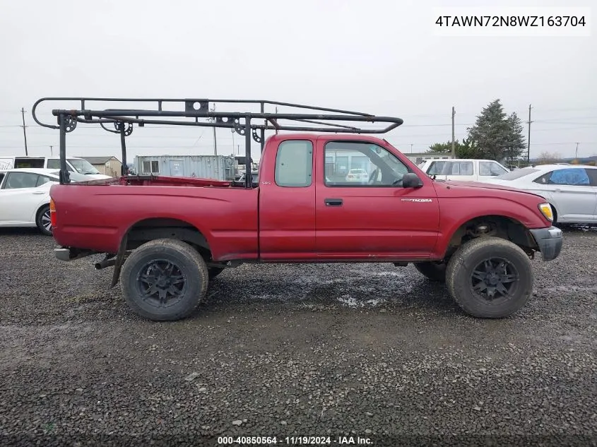 1998 Toyota Tacoma Base V6 VIN: 4TAWN72N8WZ163704 Lot: 40850564