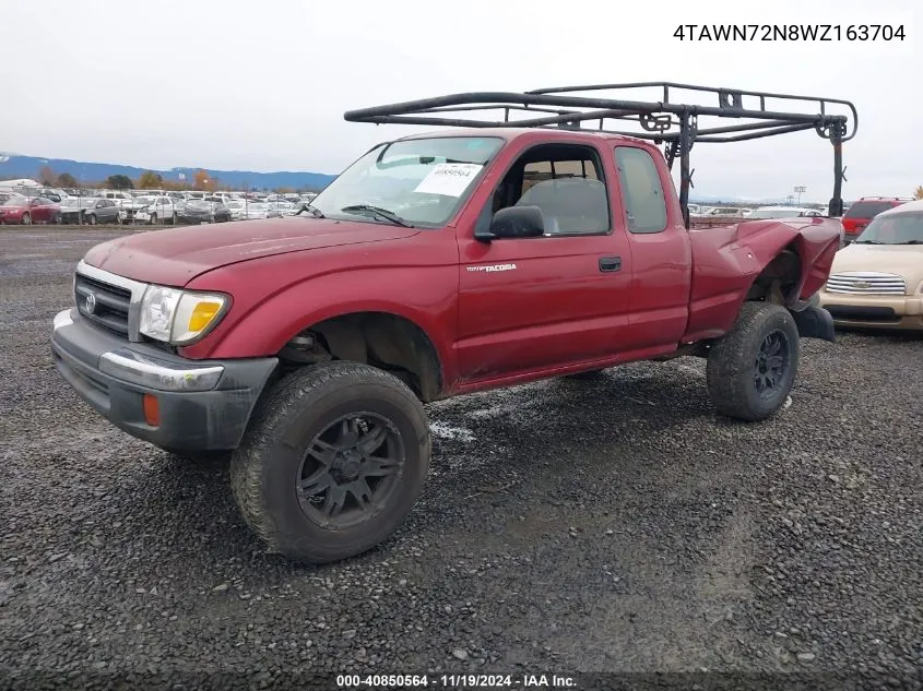 1998 Toyota Tacoma Base V6 VIN: 4TAWN72N8WZ163704 Lot: 40850564