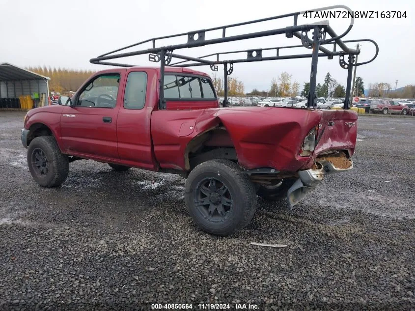 1998 Toyota Tacoma Base V6 VIN: 4TAWN72N8WZ163704 Lot: 40850564