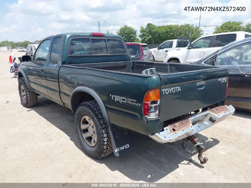 1999 Toyota Tacoma VIN: 4TAWN72N4XZ572400 Lot: 40033519