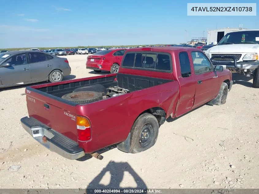 1999 Toyota Tacoma VIN: 4TAVL52N2XZ410738 Lot: 40204994