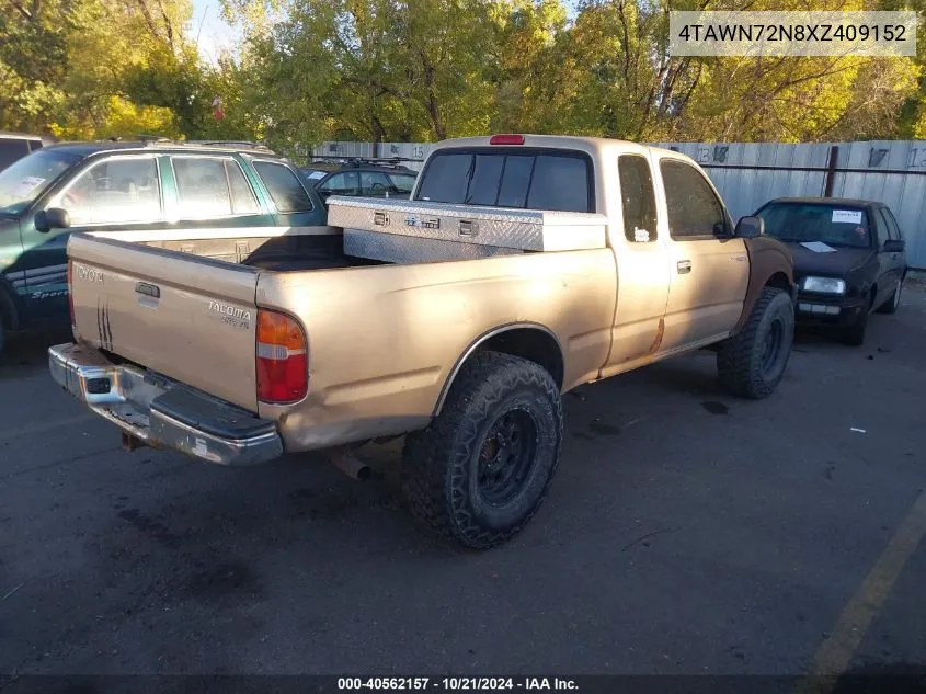 1999 Toyota Tacoma Xtracab VIN: 4TAWN72N8XZ409152 Lot: 40562157