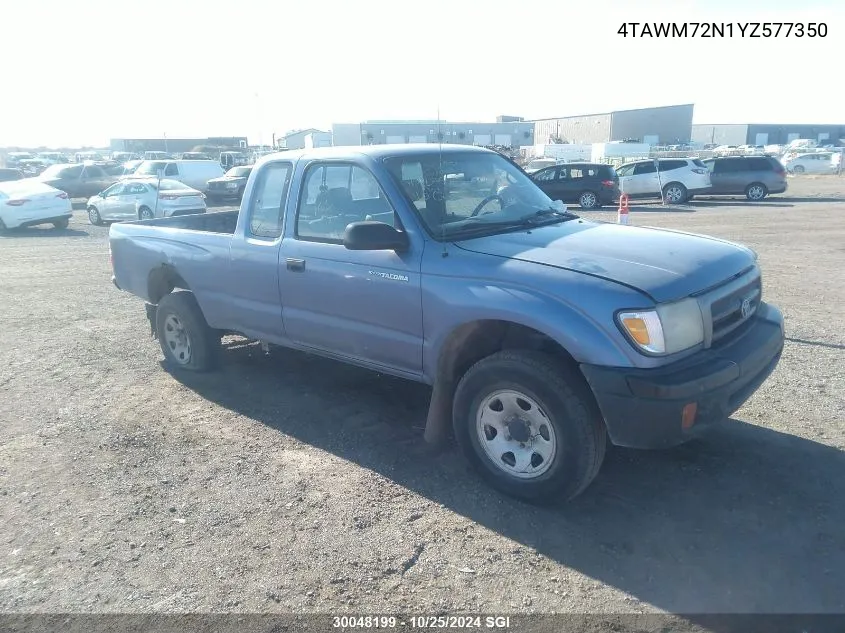 2000 Toyota Tacoma Xtracab VIN: 4TAWM72N1YZ577350 Lot: 30048199