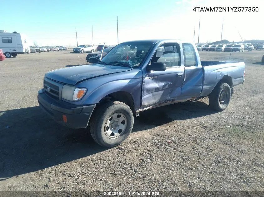 2000 Toyota Tacoma Xtracab VIN: 4TAWM72N1YZ577350 Lot: 30048199