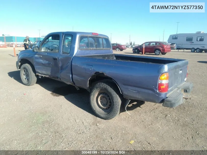 2000 Toyota Tacoma Xtracab VIN: 4TAWM72N1YZ577350 Lot: 30048199