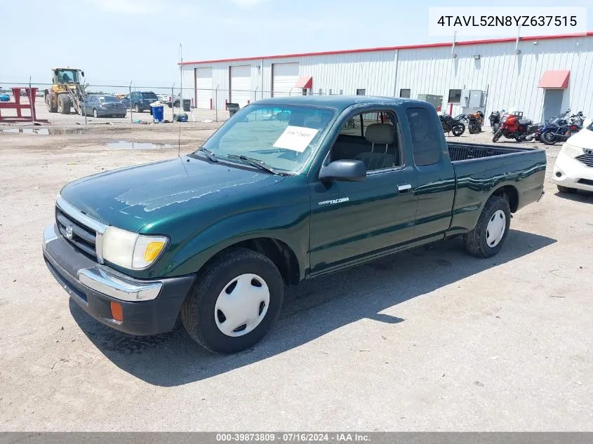 2000 Toyota Tacoma VIN: 4TAVL52N8YZ637515 Lot: 39873809