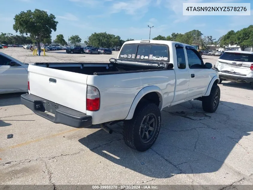 2000 Toyota Tacoma Prerunner V6 VIN: 4TASN92NXYZ578276 Lot: 39988270