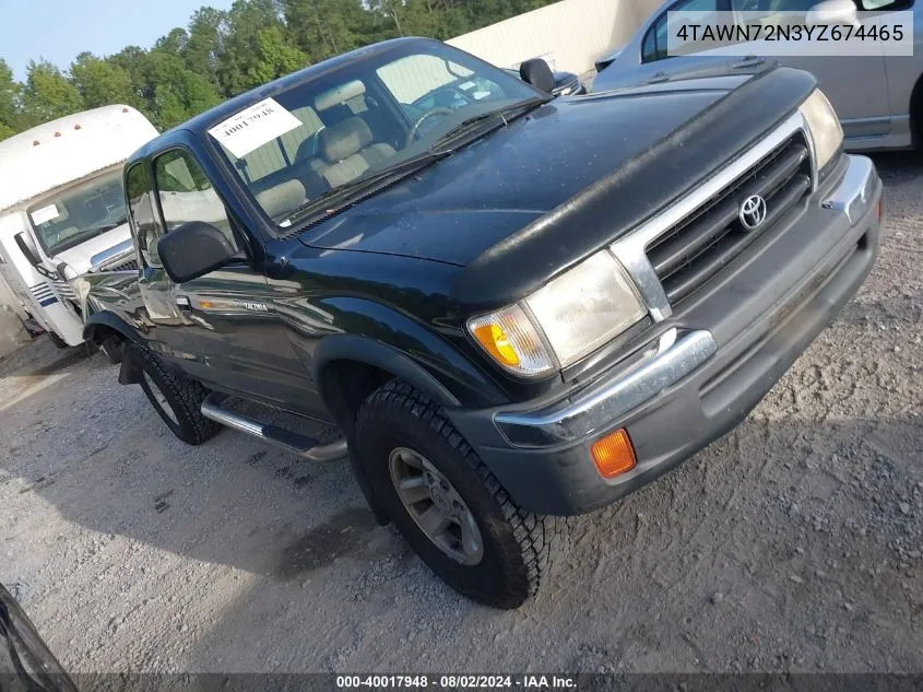 2000 Toyota Tacoma Base V6 VIN: 4TAWN72N3YZ674465 Lot: 40017948