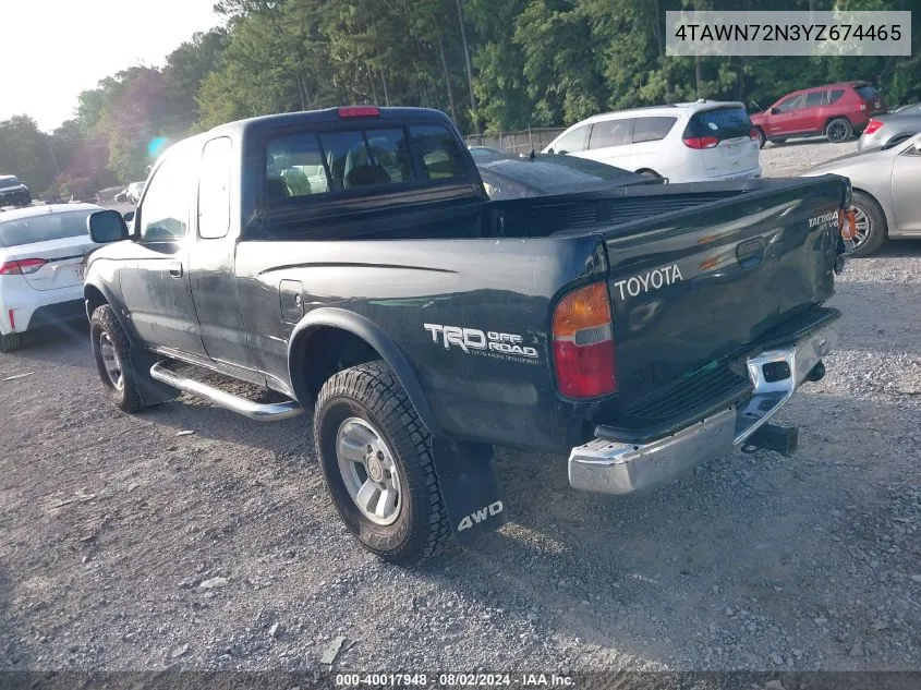 2000 Toyota Tacoma Base V6 VIN: 4TAWN72N3YZ674465 Lot: 40017948