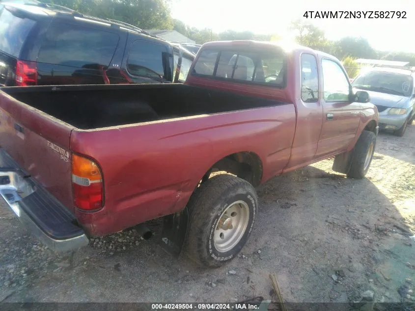 2000 Toyota Tacoma VIN: 4TAWM72N3YZ582792 Lot: 40249504