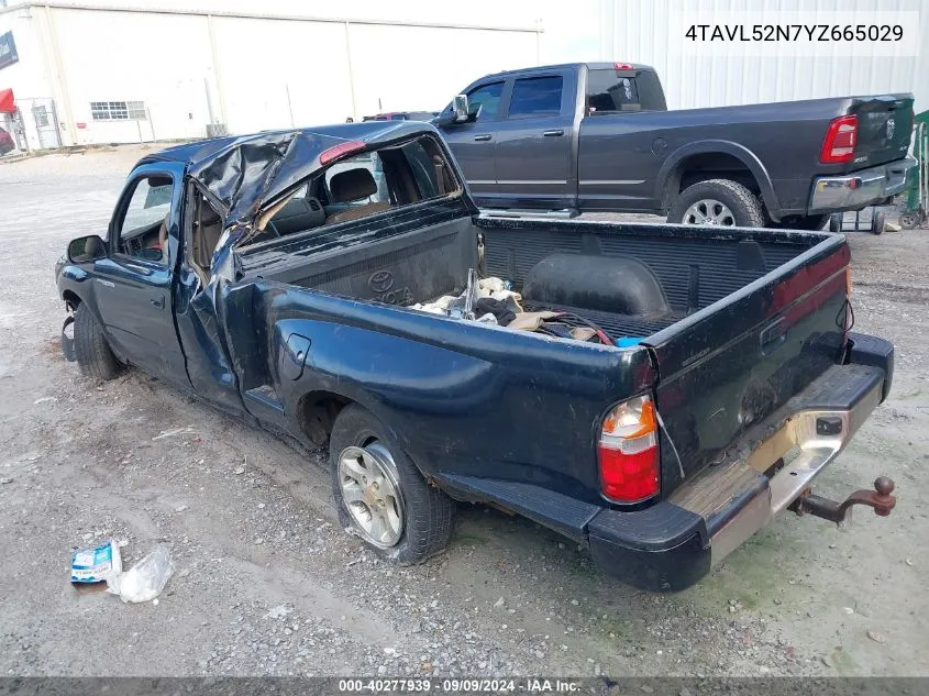 2000 Toyota Tacoma VIN: 4TAVL52N7YZ665029 Lot: 40277939