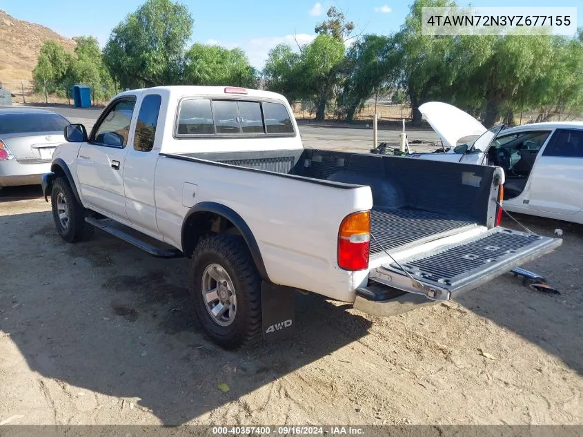 2000 Toyota Tacoma Base V6 VIN: 4TAWN72N3YZ677155 Lot: 40357400