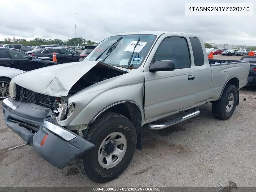 2000 Toyota Tacoma Prerunner V6 VIN: 4TASN92N1YZ620740 Lot: 40389028