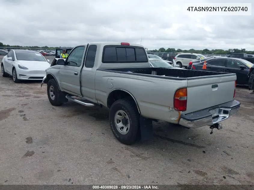 2000 Toyota Tacoma Prerunner V6 VIN: 4TASN92N1YZ620740 Lot: 40389028