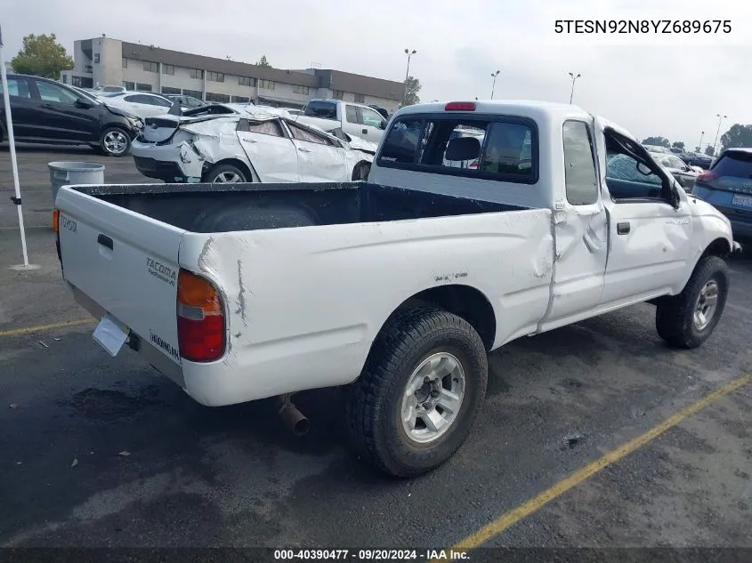 2000 Toyota Tacoma Prerunner V6 VIN: 5TESN92N8YZ689675 Lot: 40390477