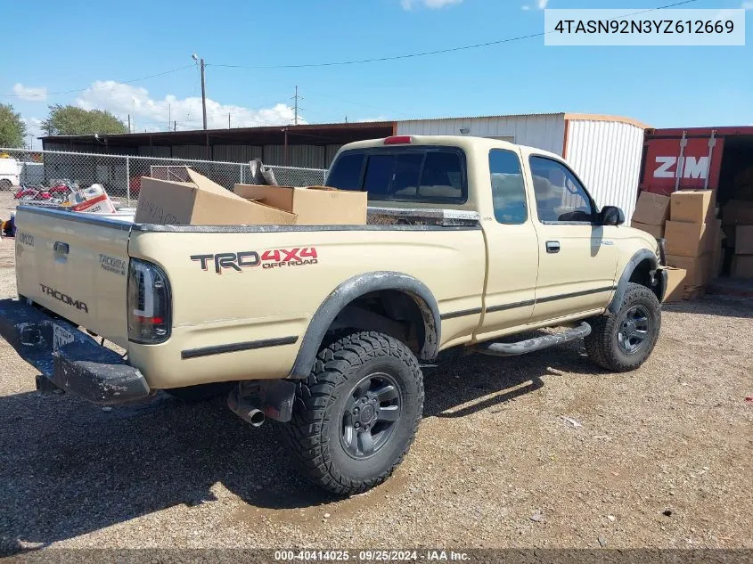 2000 Toyota Tacoma Prerunner V6 VIN: 4TASN92N3YZ612669 Lot: 40414025