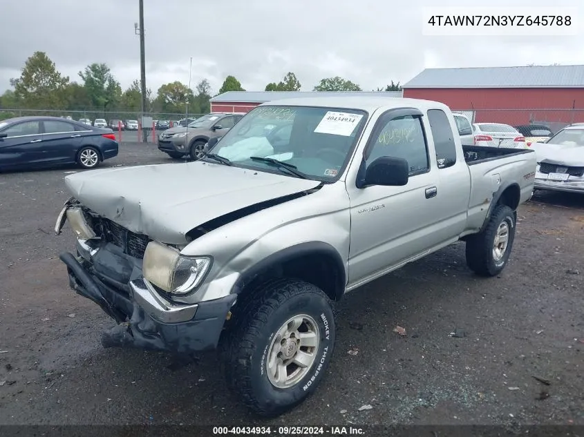 2000 Toyota Tacoma Base V6 VIN: 4TAWN72N3YZ645788 Lot: 40434934