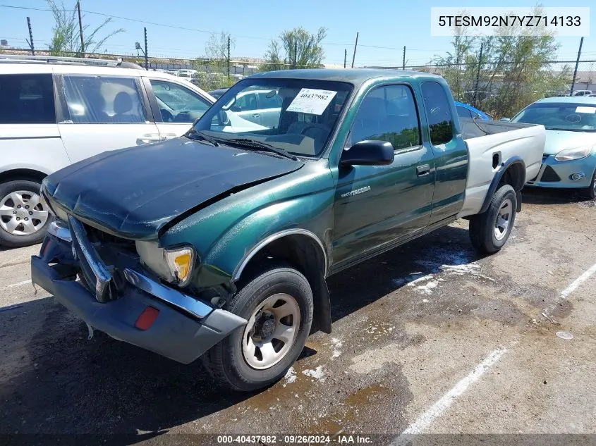 2000 Toyota Tacoma Prerunner VIN: 5TESM92N7YZ714133 Lot: 40437982