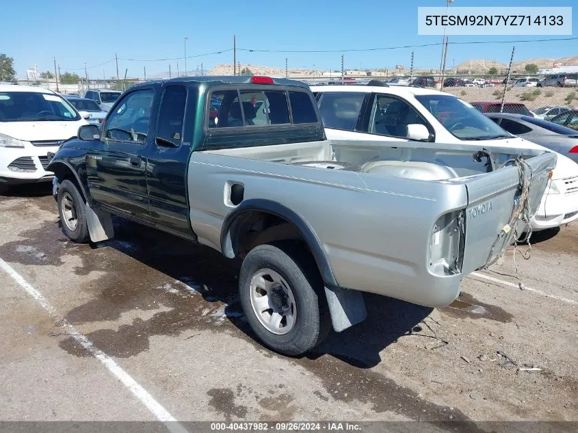 2000 Toyota Tacoma Prerunner VIN: 5TESM92N7YZ714133 Lot: 40437982