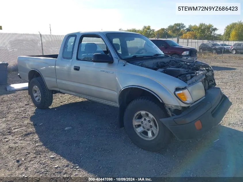 2000 Toyota Tacoma Xtracab VIN: 5TEWM72N9YZ686423 Lot: 40447098