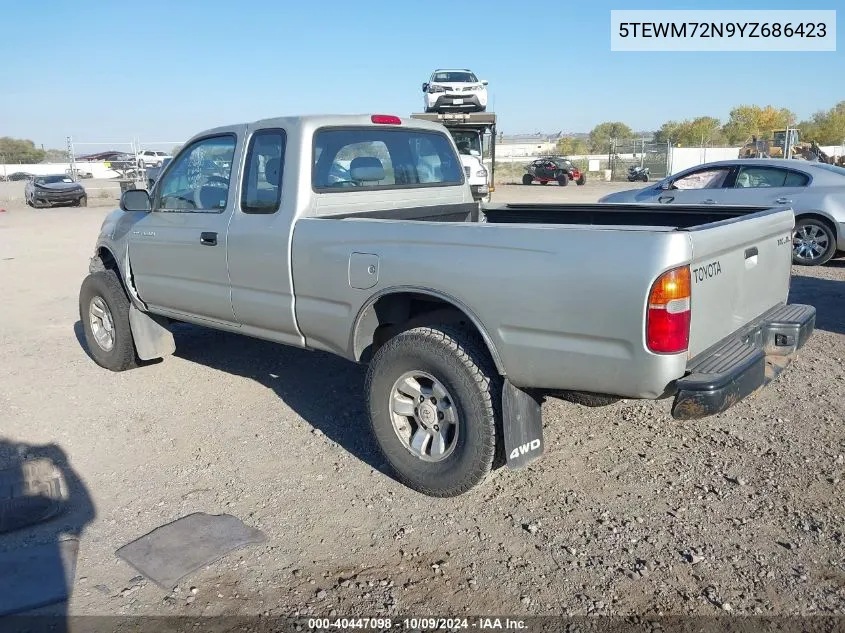 2000 Toyota Tacoma Xtracab VIN: 5TEWM72N9YZ686423 Lot: 40447098