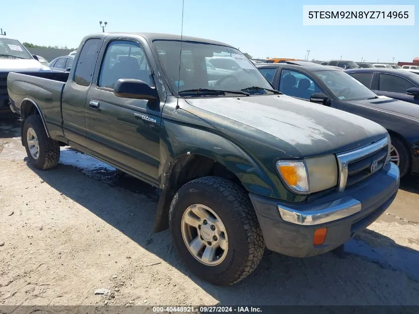 2000 Toyota Tacoma Prerunner VIN: 5TESM92N8YZ714965 Lot: 40448921