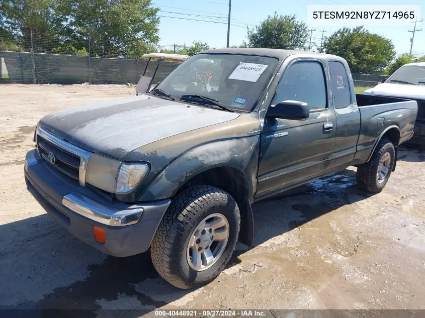 2000 Toyota Tacoma Prerunner VIN: 5TESM92N8YZ714965 Lot: 40448921