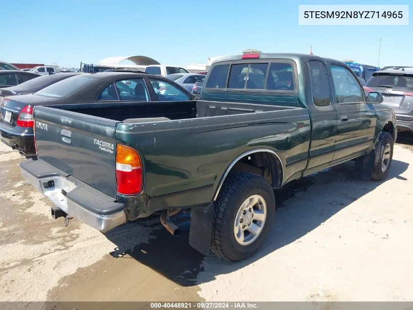 2000 Toyota Tacoma Prerunner VIN: 5TESM92N8YZ714965 Lot: 40448921