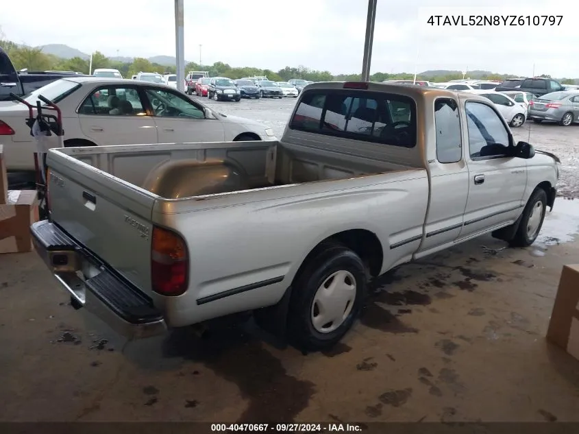 2000 Toyota Tacoma VIN: 4TAVL52N8YZ610797 Lot: 40470667