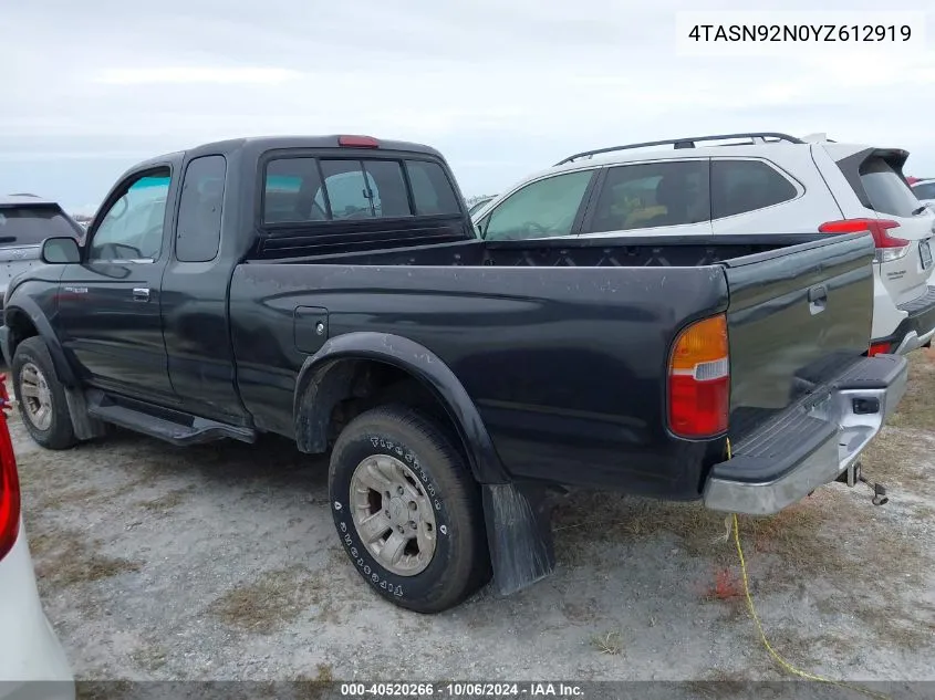 2000 Toyota Tacoma Xtracab Prerunner VIN: 4TASN92N0YZ612919 Lot: 40520266