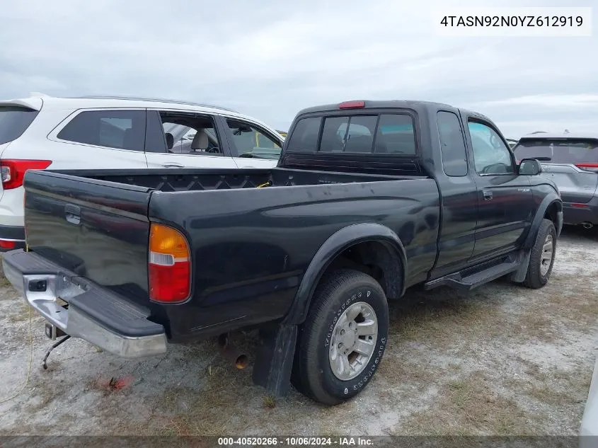 2000 Toyota Tacoma Xtracab Prerunner VIN: 4TASN92N0YZ612919 Lot: 40520266