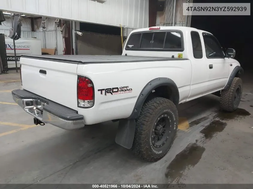 2000 Toyota Tacoma Xtracab Prerunner VIN: 4TASN92N3YZ592939 Lot: 40521966