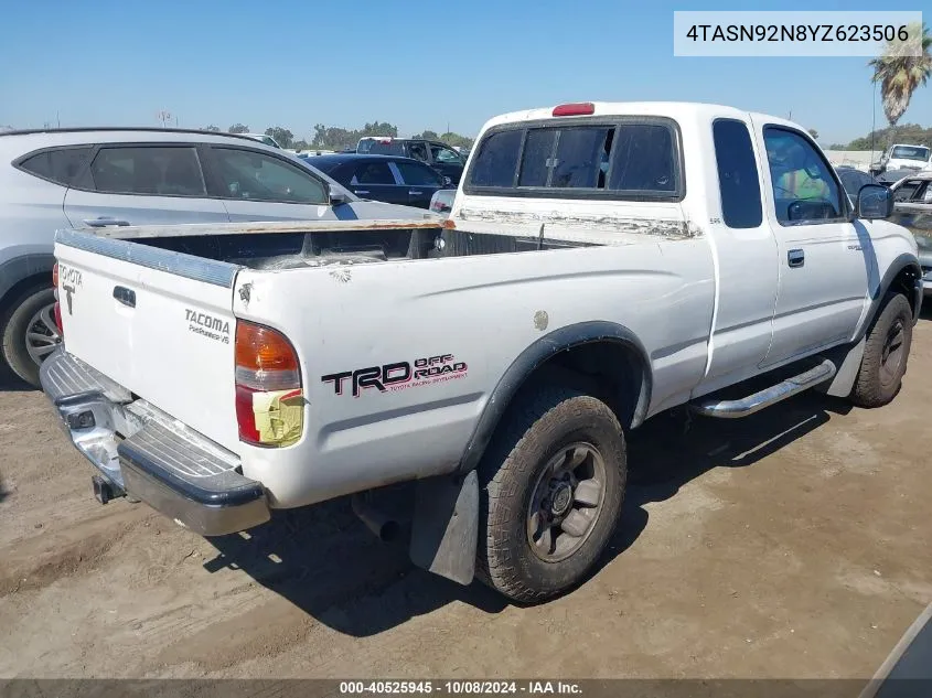 2000 Toyota Tacoma Prerunner V6 VIN: 4TASN92N8YZ623506 Lot: 40525945