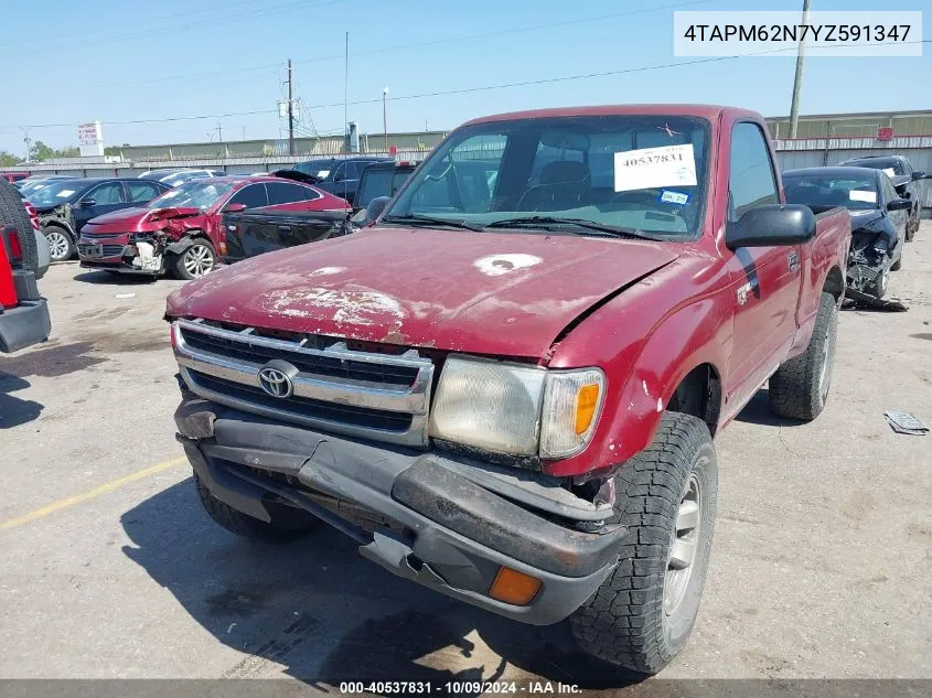 2000 Toyota Tacoma VIN: 4TAPM62N7YZ591347 Lot: 40537831