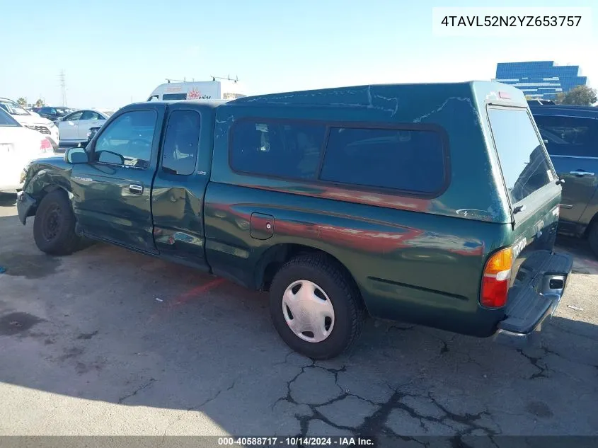 2000 Toyota Tacoma VIN: 4TAVL52N2YZ653757 Lot: 40588717