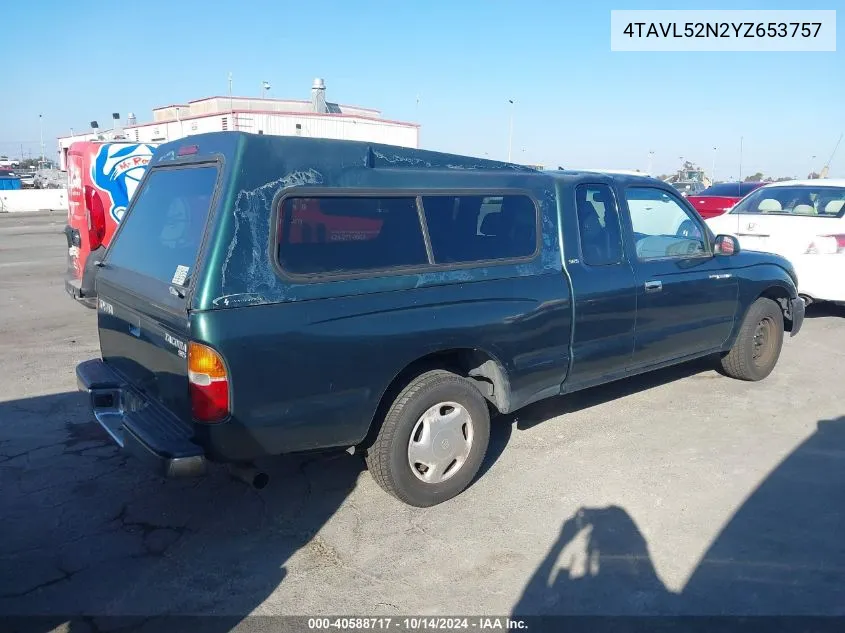 2000 Toyota Tacoma VIN: 4TAVL52N2YZ653757 Lot: 40588717