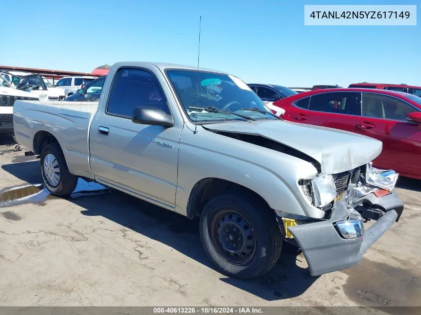 2000 Toyota Tacoma VIN: 4TANL42N5YZ617149 Lot: 40613226