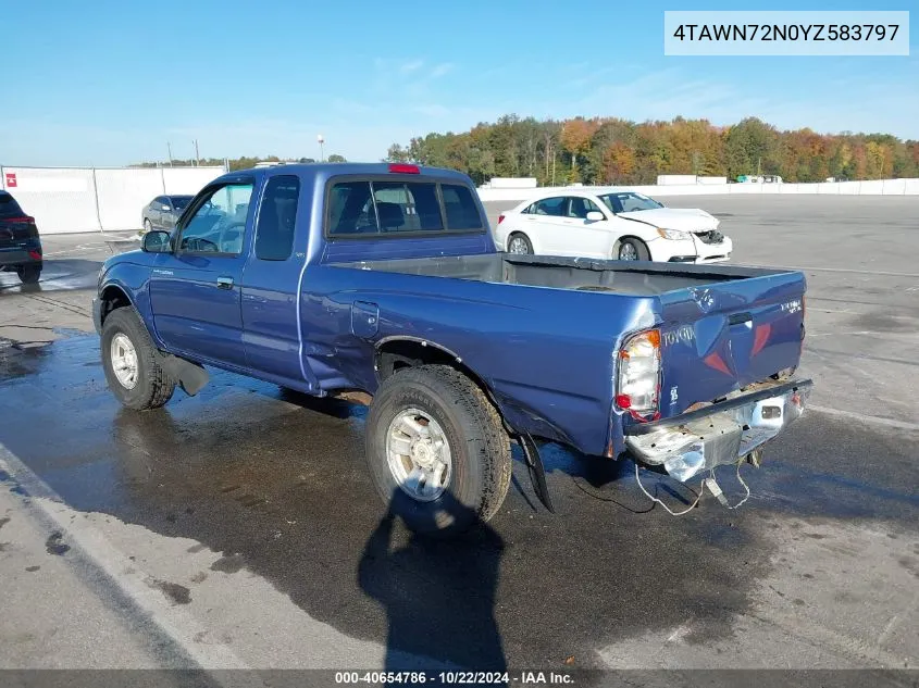 2000 Toyota Tacoma Base V6 VIN: 4TAWN72N0YZ583797 Lot: 40654786