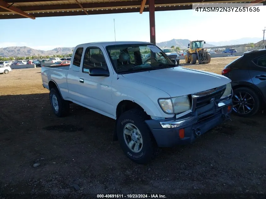 2000 Toyota Tacoma Prerunner VIN: 4TASM92N3YZ651636 Lot: 40691611