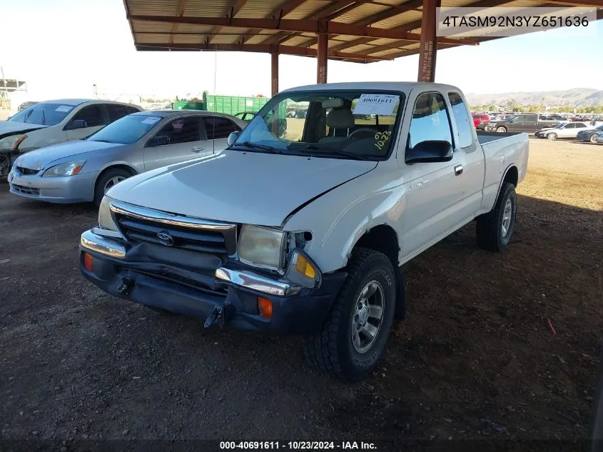 2000 Toyota Tacoma Prerunner VIN: 4TASM92N3YZ651636 Lot: 40691611